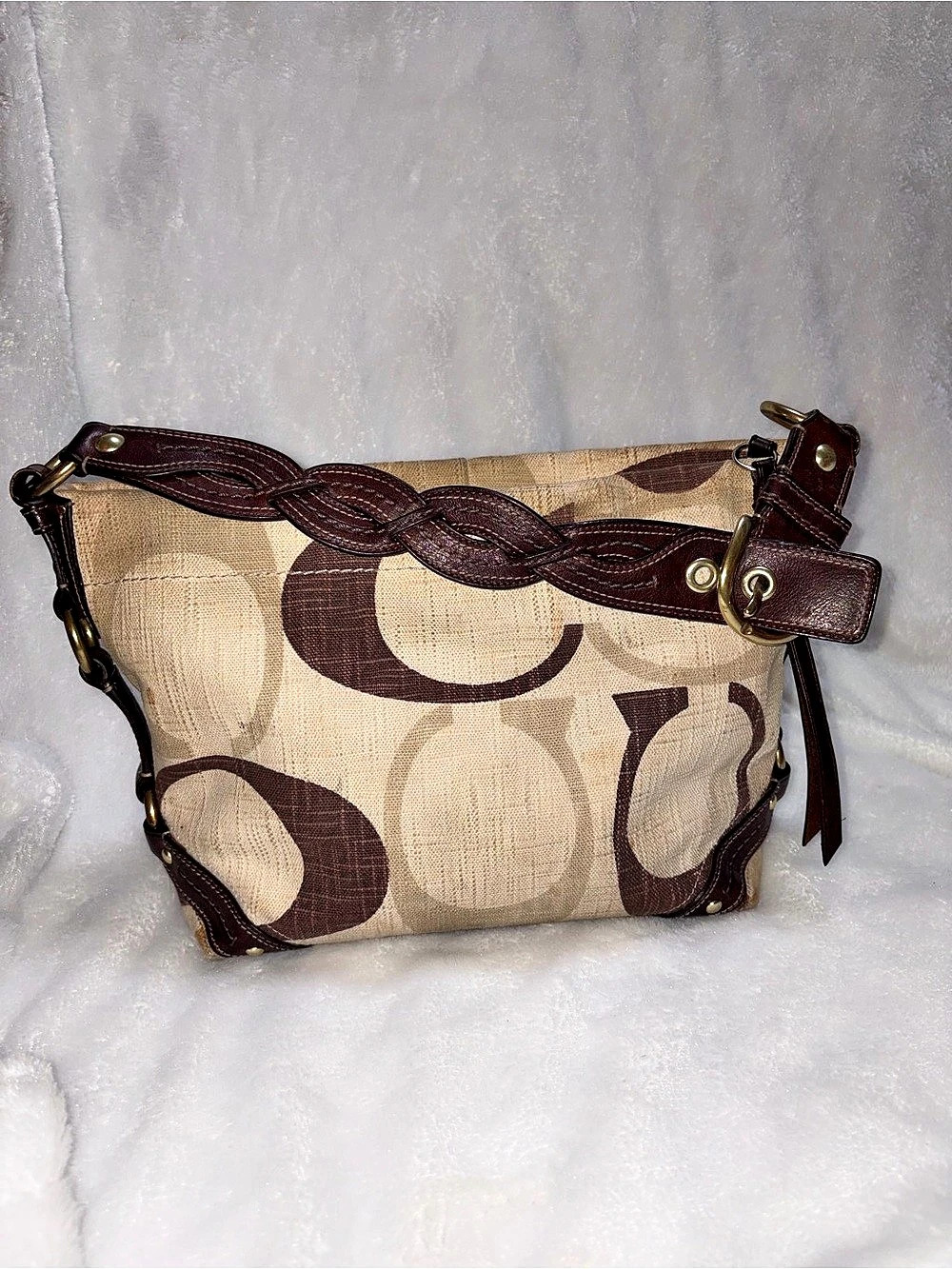 Vintage Coach Hamptons Signature Hobo Bag Style 11067 Shoulder Bag Brown & Tan